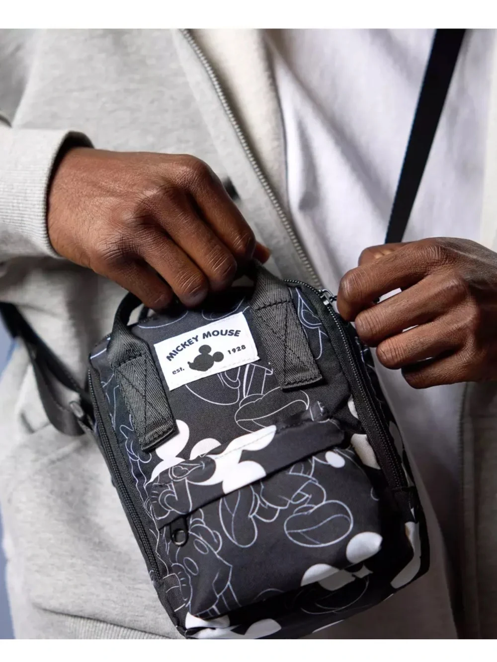 Mickey Mouse Black & White Sling Bag